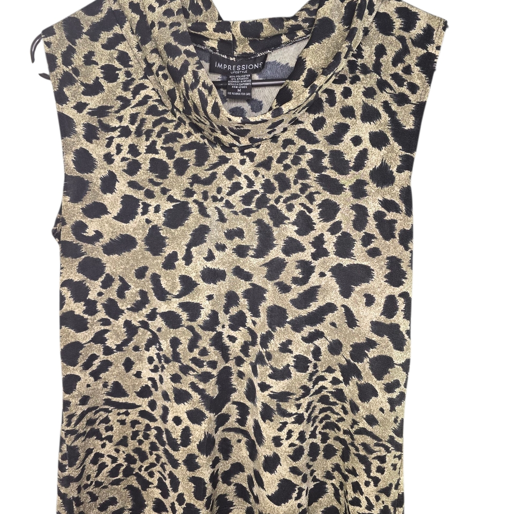 Impressions Leopard Print Tank Top in Gold and Black
